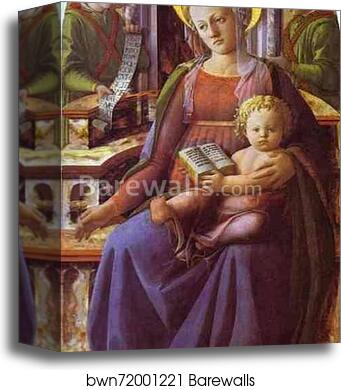 Madonna and Child Enthroned with Two Angels by Fra Filippo Lippi, Canvas Print Madonna and Child Enthroned with Two Angels by Fra Filippo Lippi, Canvas Print