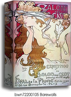 Salon Des Cent by Alphonse Mucha, Canvas Print