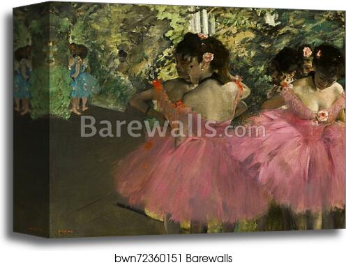 Ballerinas in Pink by Edgar Degas, Canvas Print