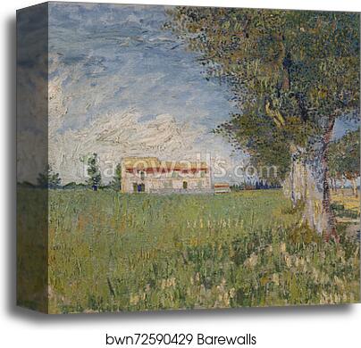 Farmhouse in a wheat field by Vincent Van Gogh, Canvas Print
