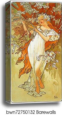 Spring by Alphonse Mucha, Canvas Print