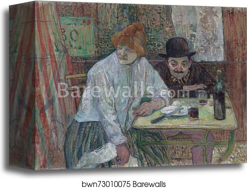 At the Café La Mie by Henri De Toulouse-Lautrec, Canvas Print
