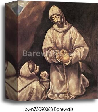 St. Francis and Brother Leo Meditating on Death by El Greco, Canvas Print