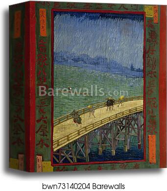 Bridge in the rain (after Hiroshige) by Vincent Van Gogh, Canvas Print