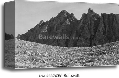Bishop Pass, Kings River Canyon (Proposed as a national park), California, 1936.  Photographs of National Parks and Monuments, compiled 1941 - 1942, documenting the period ca. 1933 - 1942 by Ansel Adams (1902-1984), Canvas Print