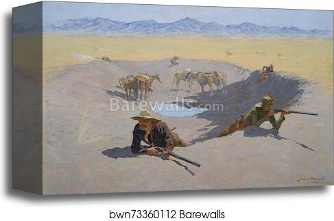 Fight for the Waterhole by Frederic Remington, Canvas Print