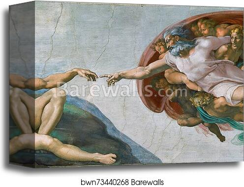 Creation of Adam by Michelangelo, Canvas Print