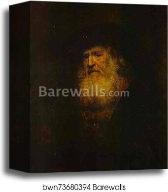Portrait of a Bearded Man in Black Beret by Rembrandt Harmenszoon Van Rijn, Canvas Print