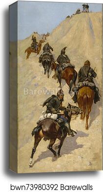 Scouts Climbing a Mountain by Frederic Remington, Canvas Print