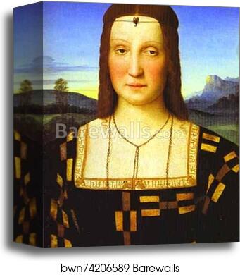 Portrait of Elisabetta Gonzaga by Raphael, Canvas Print