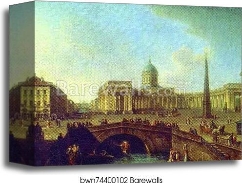 View of the Kazan Cathedral in St. Petersburg by Fedor Alekseev, Canvas Print