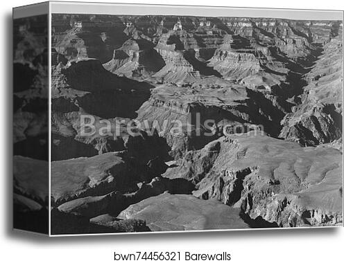 Canyon and ravine, "Grand Canyon National Park," Arizona. Photographs of National Parks and Monuments, compiled 1941 - 1942, documenting the period ca. 1933 - 1942 by Ansel Adams (1902-1984), Canvas Print Canyon and ravine, "Grand Canyon National Park," Arizona. Photographs of National Parks and Monuments, compiled 1941 - 1942, documenting the period ca. 1933 - 1942 by Ansel Adams (1902-1984), Canvas Print