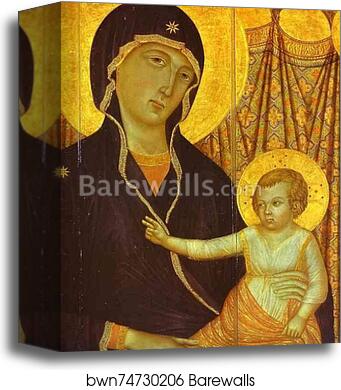 Rucellai Madonna. Detail by Duccio Di Buoninsegna, Canvas Print