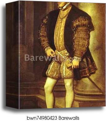 Portrait of Philip II by Titian, Canvas Print
