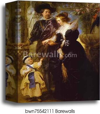 Rubens, His Wife Helena Fourment, and Their Son Peter Paul by Peter Paul Rubens, Canvas Print