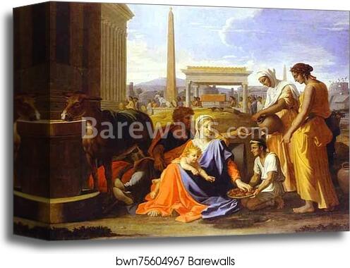 Rest on the Flight to Egypt by Nicolas Poussin, Canvas Print