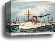 Protected steel cruiser Philadelphia, United States Navy by Currier & Ives, Canvas Print