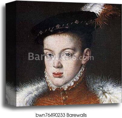 Portrait of Don Carlos. Detail by Sofonisba Anguissola, Canvas Print