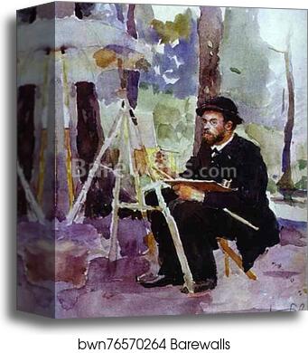 Portrait of the Artist I. S. Ostroukhov at Work by Vasily Surikov, Canvas Print