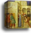 St. Lawrence Receiving the Treasures of the Church from St. Sixtus by Fra Angelico, Canvas Print