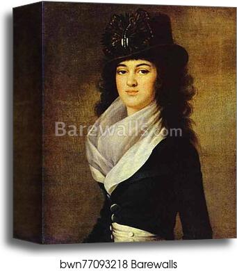 Portrait of Princess Anna P. Gagarina, nèe Lopukhina by Jean-Louis Voille, Canvas Print