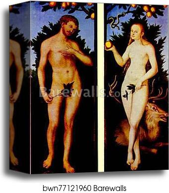 Adam and Eve by Lucas Cranach The Elder, Canvas Print