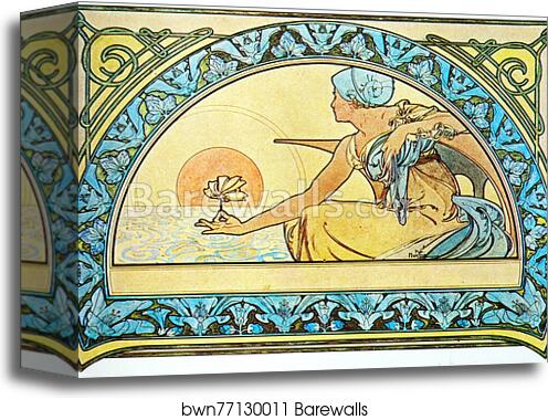 Water-Lily by Alphonse Mucha, Canvas Print