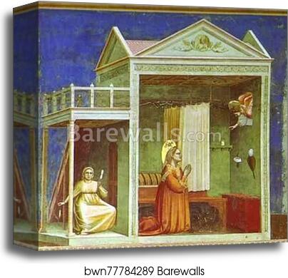 The Angel Appearing to St. Anne by Giotto, Canvas Print