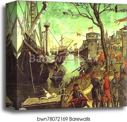 The Legend of St. Ursula: Arrival in Cologne by Vittore Carpaccio, Canvas Print The Legend of St. Ursula: Arrival in Cologne by Vittore Carpaccio, Canvas Print