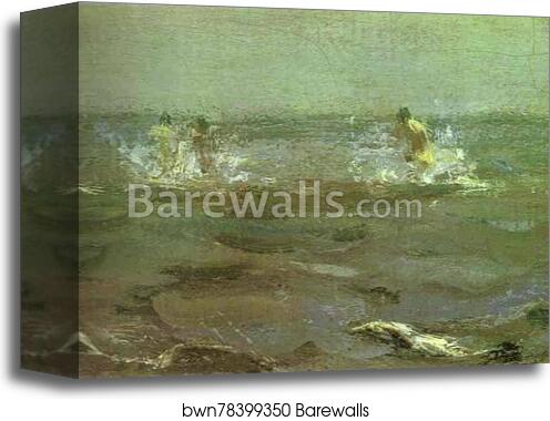 Bathing of a Horse. Detail by Valentin Serov, Canvas Print Bathing of a Horse. Detail by Valentin Serov, Canvas Print