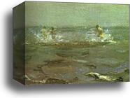 Bathing of a Horse. Detail by Valentin Serov, Canvas Print