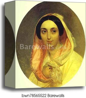 Portrait of Princess A. A. Bagration by Karl Brulloff, Canvas Print