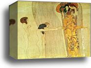 The Beethoven Frieze: The Longing for Happiness (left wall) by Gustav Klimt, Canvas Print