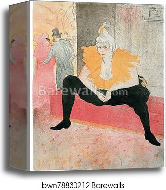 La Clownesse assise by Henri De Toulouse-Lautrec, Canvas Print