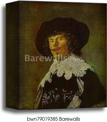 Portrait of Young Man in Black Coat by Frans Hals, Canvas Print