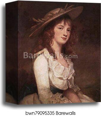 Portrait of Miss Constable by George Romney, Canvas Print