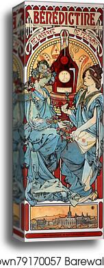 Benedictine by Alphonse Mucha, Canvas Print