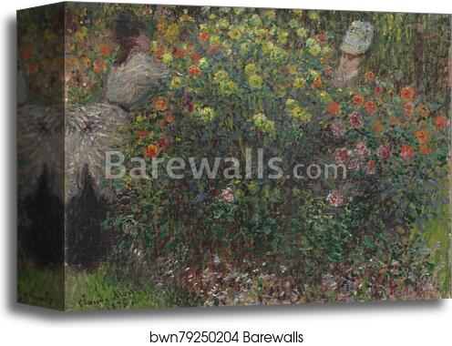 Ladies in Flowers by Claude Monet, Canvas Print