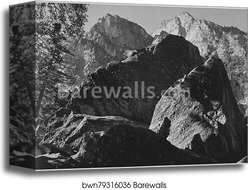 Grand Sentinel, Kings River Canyon (Proposed as a national park), California, 1936.  Photographs of National Parks and Monuments, compiled 1941 - 1942, documenting the period ca. 1933 - 1942 by Ansel Adams (1902-1984), Canvas Print