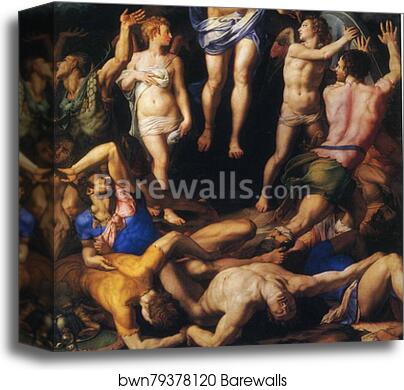 Resurrection. Detail by Agnolo Bronzino, Canvas Print