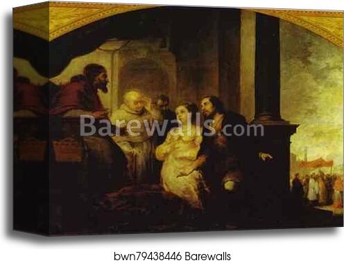 The Patrician Juan and His Wife Reveal His Dream to Pope Liberius by Bartolomé Esteban Murillo, Canvas Print