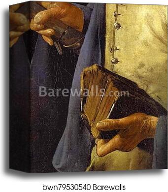 St. Thomas. Detail by Georges De La Tour, Canvas Print