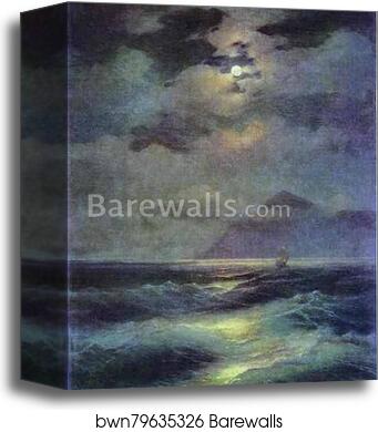 View of the Sea by Moonlight by Ivan Aivazovsky, Canvas Print