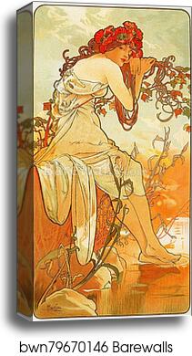 Summer by Alphonse Mucha, Canvas Print