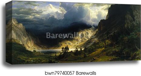 A Storm in the Rocky Mountains, Mt. Rosalie by Albert Bierstadt, Canvas Print A Storm in the Rocky Mountains, Mt. Rosalie by Albert Bierstadt, Canvas Print