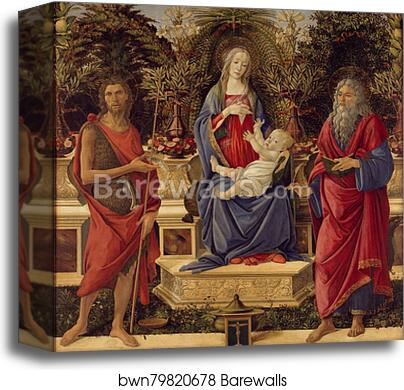 Madonna and Child with both Saints John by Sandro Botticelli, Canvas Print Madonna and Child with both Saints John by Sandro Botticelli, Canvas Print