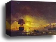 View of Odessa by Moonlight by Ivan Aivazovsky, Canvas Print