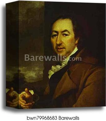 Portrait of the Author Nikolay Novikov by Dmitry Levitzky, Canvas Print