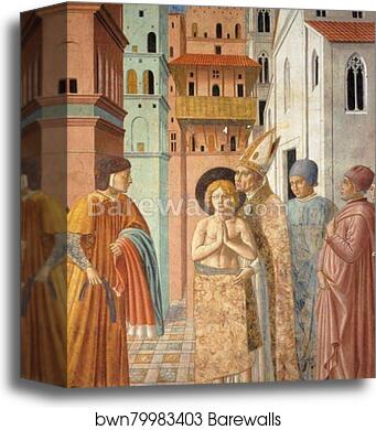 Renunciation of Worldly Goods and The Bishop of Assisi Dresses St. Francis by Benozzo Gozzoli, Canvas Print