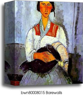 Gypsy Woman with Child by Amedeo Modigliani, Canvas Print
